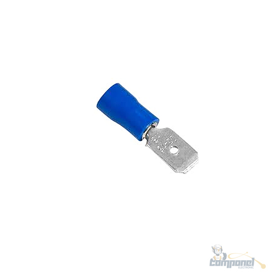 Terminal Macho 6.35mm Azul Pacote Com 5 Peças